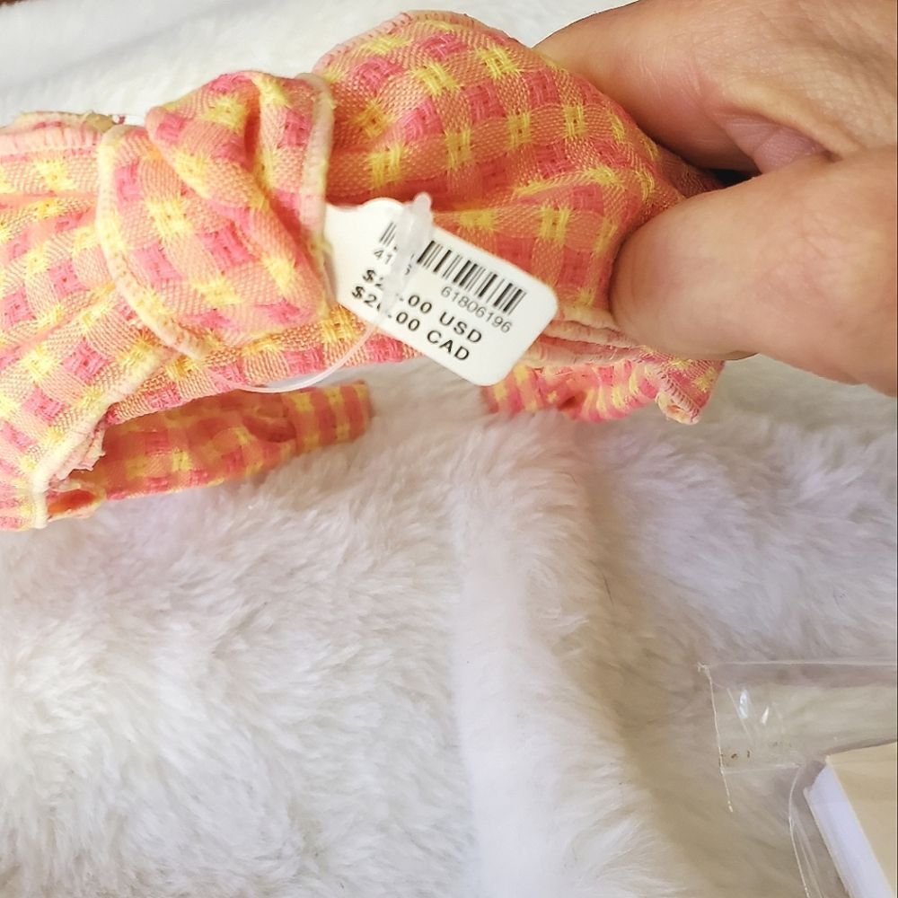 Anthropologie Headband Knot Gingham Bow Knot Top NEW Tags - Picture 5 of 7